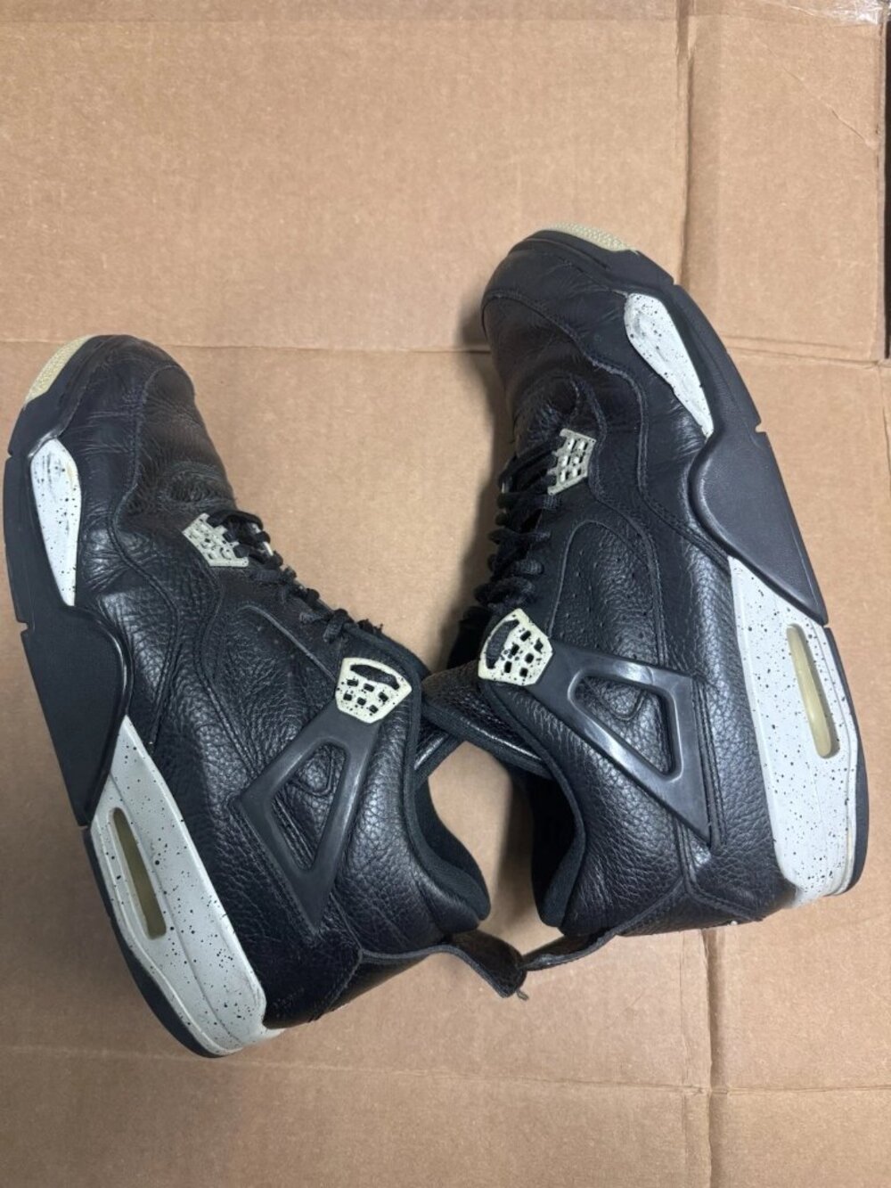 Air Jordan 4 Retro Iv LS Oreo 2015 Black Tech Grey Mens Size 11.5 314254-003